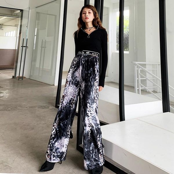 women's pants & capris autumn vintage wide leg high waist trousers print velvet women loose straight, Black;white
women's pants & capris autumn vintage wide leg high waist trousers print velvet women loose straight, Black;white