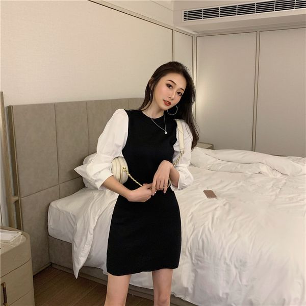 spring pudding mini fall puff women's crocheted korean dress elegant pencil from vintage party robe, Black;gray
spring pudding mini fall puff women's crocheted korean dress elegant pencil from vintage party robe, Black;gray