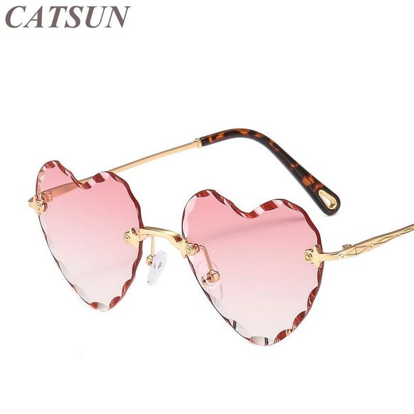 sunglasses fashion personality metal frameless thick cut edge women's heart wave type inverted glasses, White;black
sunglasses fashion personality metal frameless thick cut edge women's heart wave type inverted glasses, White;black