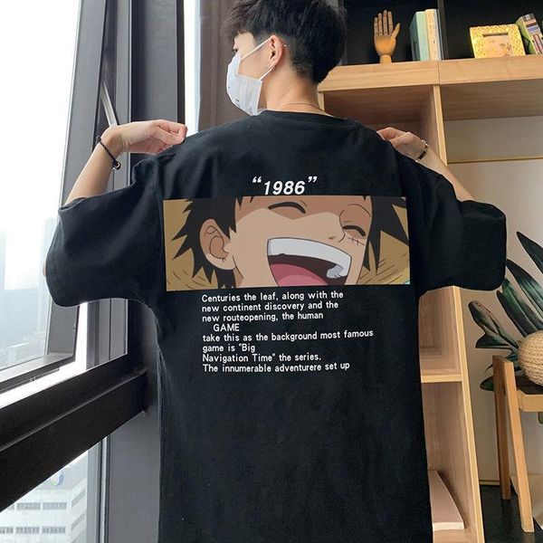 men's t-shirts black hip hop luffy tshirt streetwear men women japanese cool punk oversized t shirt summer half sleeve one piece, White;black
men's t-shirts black hip hop luffy tshirt streetwear men women japanese cool punk oversized t shirt summer half sleeve one piece, White;black