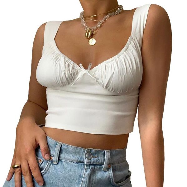 women's tanks & camis summer ruched sleeveless slim fit solid crop tank beach party wear, White
women's tanks & camis summer ruched sleeveless slim fit solid crop tank beach party wear, White
