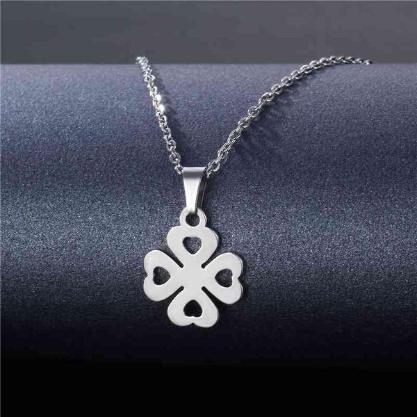 korean fashion four leaf clover clavicle chain simple stainless steel necklace pendant elegant temperament jewelry, Silver
korean fashion four leaf clover clavicle chain simple stainless steel necklace pendant elegant temperament jewelry, Silver