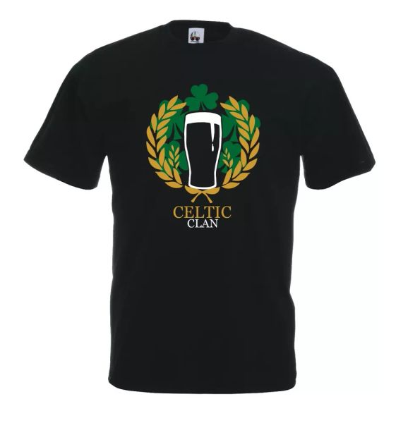t-shirt shirt b23 celtic clan guinness san patrick, White;black 
t-shirt shirt b23 celtic clan guinness san patrick, White;black