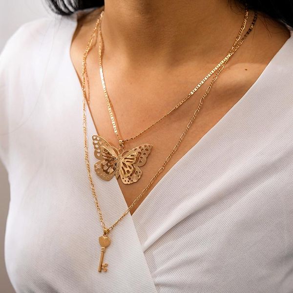 chains butterfly bohemian key pendant necklace pretty for women elegance gold heart chain chocker party jewelry colla 2021, Silver
chains butterfly bohemian key pendant necklace pretty for women elegance gold heart chain chocker party jewelry colla 2021, Silver