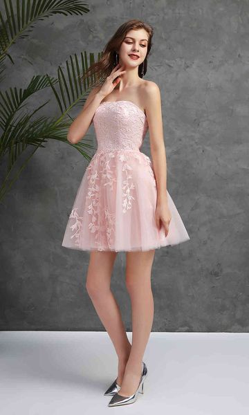 pink prom dresses prom dress short v neck appliques lace knee-length graduation party gowns tulle celebrity evening robes, Black
pink prom dresses prom dress short v neck appliques lace knee-length graduation party gowns tulle celebrity evening robes, Black