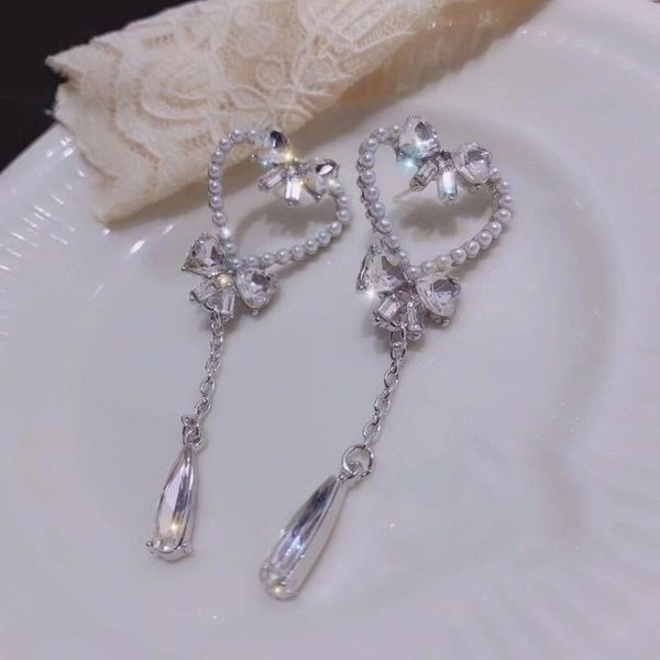 dangle & chandelier fashion love heart earrings for women rhinestone bow drop tassle simulated pearl long korean jewelry gigt, Silver
dangle & chandelier fashion love heart earrings for women rhinestone bow drop tassle simulated pearl long korean jewelry gigt, Silver