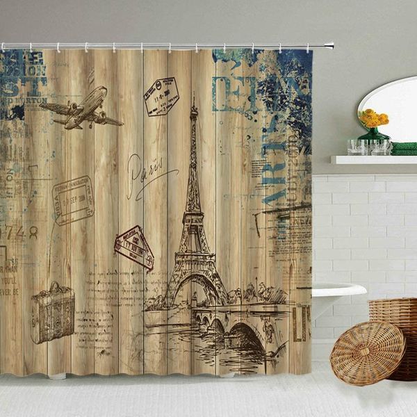 shower curtains european and american retro iron tower famous building map curtain antique wood board bathroom art waterproof screen set
shower curtains european and american retro iron tower famous building map curtain antique wood board bathroom art waterproof screen set