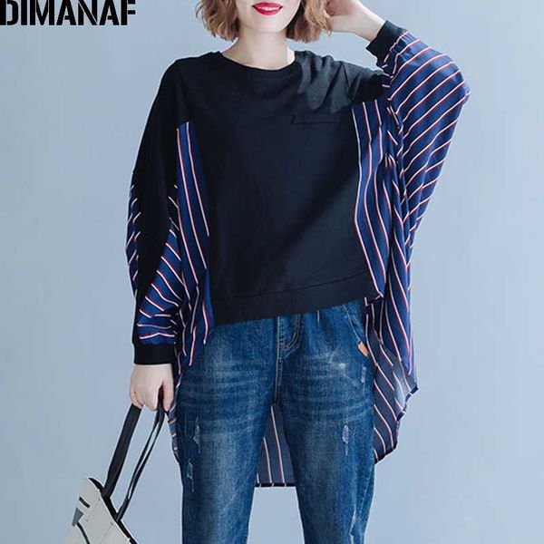 plus size women hoodies sweatshirts autumn big cotton striped spliced loose batwing sleeve female shirts 210531, Black
plus size women hoodies sweatshirts autumn big cotton striped spliced loose batwing sleeve female shirts 210531, Black