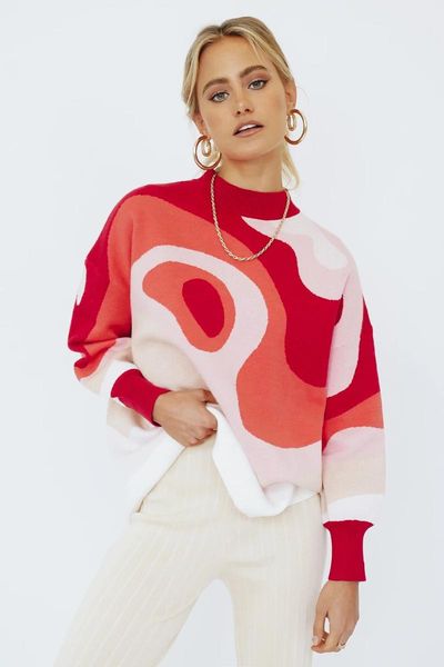 women's sweaters fashion contrast color loose round neck pullover sweater women casual blue and white soft long-sleeved knitted oversiz, White;black
women's sweaters fashion contrast color loose round neck pullover sweater women casual blue and white soft long-sleeved knitted oversiz, White;black