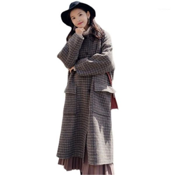 women's wool & blends winter plaid long jackets women sleeve casual loose large size female woolen coats with belt trendy patted outerw, Black
women's wool & blends winter plaid long jackets women sleeve casual loose large size female woolen coats with belt trendy patted outerw, Black