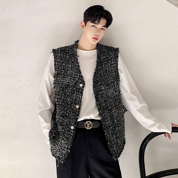 men's vests male women streetwear vintage fashion casual waistcoat outerwear coat men autumn sleeveless plaid vest jacket, Black;white
men's vests male women streetwear vintage fashion casual waistcoat outerwear coat men autumn sleeveless plaid vest jacket, Black;white