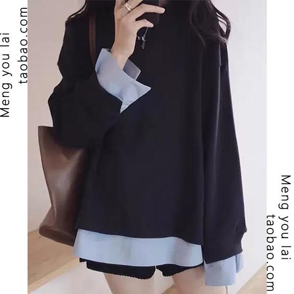 women's sweaters autumn and winter internet celebrity sweater loose bf idle style versatile retro coat fake two-piece kio, White;black
women's sweaters autumn and winter internet celebrity sweater loose bf idle style versatile retro coat fake two-piece kio, White;black