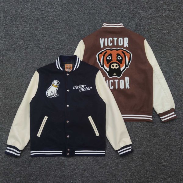 men's jackets exactly. nigo human made retro american leather sleeve tweed baseball jacket jacket high street fashion, Black;brown
men's jackets exactly. nigo human made retro american leather sleeve tweed baseball jacket jacket high street fashion, Black;brown