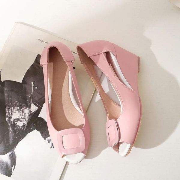 big size 9  11 12 wedges shoes for women sandals woman ladies summer side empty fish mouth square buckle, Black 
big size 9  11 12 wedges shoes for women sandals woman ladies summer side empty fish mouth square buckle, Black