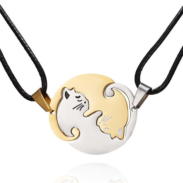 pendant necklaces 2pcs/set fashion couple jewelry black white necklace yin yang corollary animal cat pendants, Silver
pendant necklaces 2pcs/set fashion couple jewelry black white necklace yin yang corollary animal cat pendants, Silver