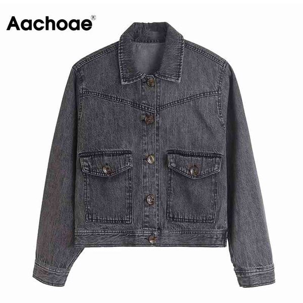 aachoae women fashion gray denim jacket turn down collar vintage cotton jeans coat long sleeve pockets outerwear short 210413, Black;brown
aachoae women fashion gray denim jacket turn down collar vintage cotton jeans coat long sleeve pockets outerwear short 210413, Black;brown