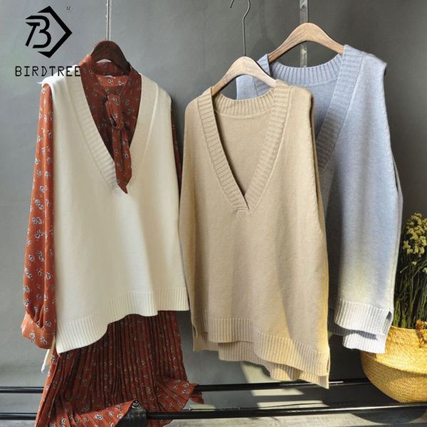 women fashion oversized solid knitted vest sweater vintage v necks sleeveless side vents female waistcoat chic c0d111n 210416, White;black
women fashion oversized solid knitted vest sweater vintage v necks sleeveless side vents female waistcoat chic c0d111n 210416, White;black