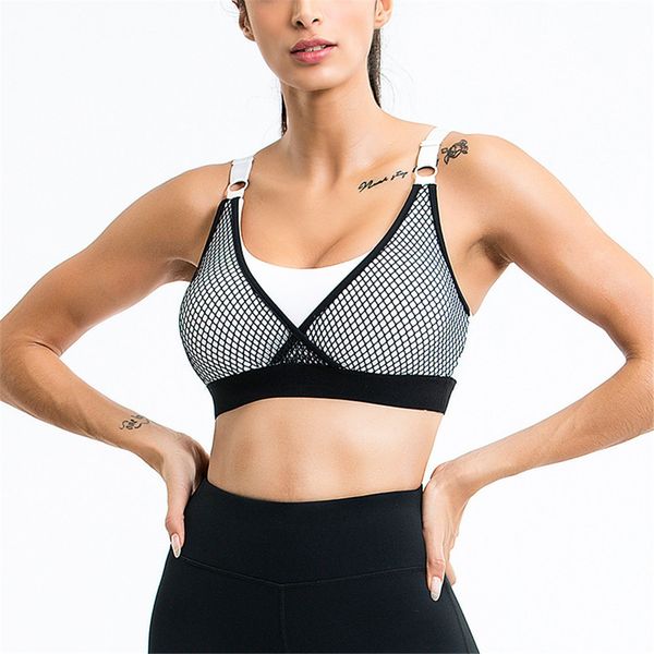 sports bra melody activewear women's breathable yoga bra underwear bras running gym mesh tank push up brassiere sportswear, White;black
sports bra melody activewear women's breathable yoga bra underwear bras running gym mesh tank push up brassiere sportswear, White;black