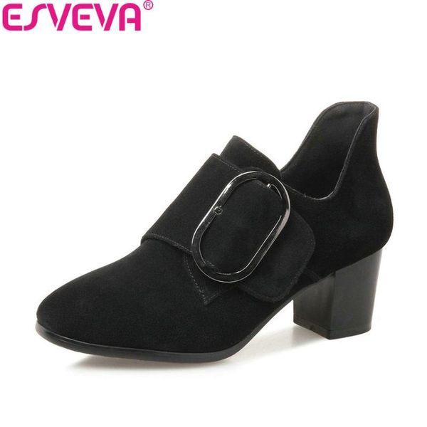 women pumps western style cow leather pu square high heels toe out door hook&loop ladies shoes size 34-43 dress, Black
women pumps western style cow leather pu square high heels toe out door hook&loop ladies shoes size 34-43 dress, Black