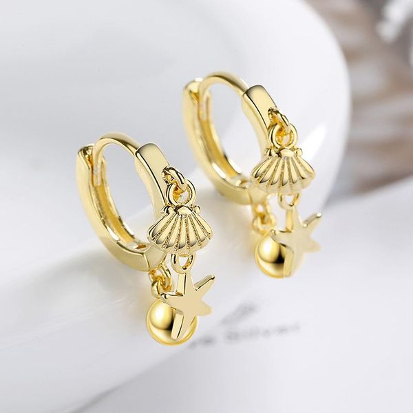 hoop & huggie 925 sterling silver japanese and korean style earring shell star pendant earrings for women hip hop rock fashion jewelry, Golden;silver
hoop & huggie 925 sterling silver japanese and korean style earring shell star pendant earrings for women hip hop rock fashion jewelry, Golden;silver