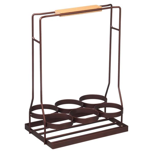 tablewine racks 6 bottle caddy sturdy black coated frame protects bottles.real natural wood handle folds for compact storage--coffee
tablewine racks 6 bottle caddy sturdy black coated frame protects bottles.real natural wood handle folds for compact storage--coffee