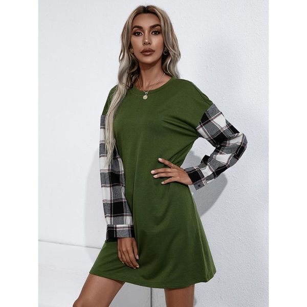 casual dresses women t-shirt dress spring autumn long sleeve patchwork plaid ladies fashion round o-neck loose streetwear harajuku, Black;gray
casual dresses women t-shirt dress spring autumn long sleeve patchwork plaid ladies fashion round o-neck loose streetwear harajuku, Black;gray