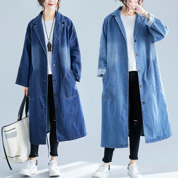 wool fashions released oversized long denim side-split jackets washed jeans outwear hk379 jacket, Black
wool fashions released oversized long denim side-split jackets washed jeans outwear hk379 jacket, Black