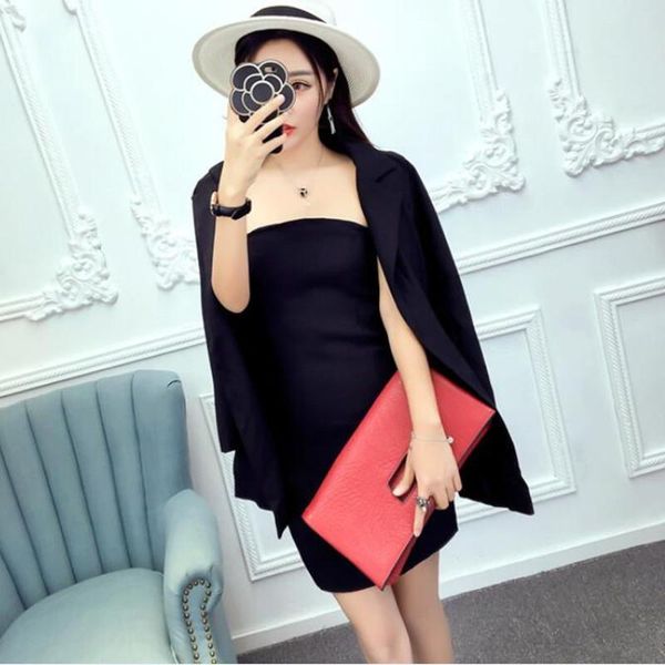 women's suits & blazers business women office sets 2021 autumn winter blazer coat + strapless tube dress two piece set for female, White;black
women's suits & blazers business women office sets 2021 autumn winter blazer coat + strapless tube dress two piece set for female, White;black