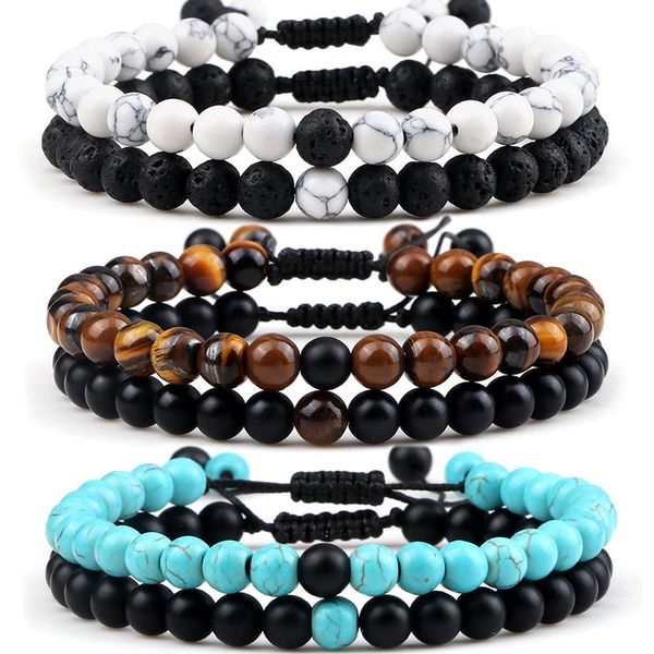 beaded, strands adjustable 2pcs/set beads bracelets for couple classic 6mm natural black white stone braided distance bracelet men women jew
beaded, strands adjustable 2pcs/set beads bracelets for couple classic 6mm natural black white stone braided distance bracelet men women jew