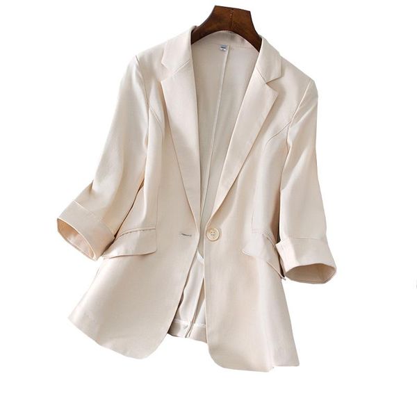women's suits & blazers korean blazer suit tencel linen seven minute sleeves slim jacket business coat, White;black
women's suits & blazers korean blazer suit tencel linen seven minute sleeves slim jacket business coat, White;black