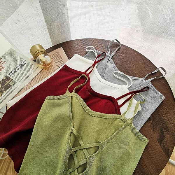 women's tanks & camis oumea women knitted crop spaghetti strap backless cross back solid color summer for beach, White
women's tanks & camis oumea women knitted crop spaghetti strap backless cross back solid color summer for beach, White