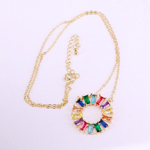 pendant necklaces 3pcs, rainbow cz fashion multi circle for women colorful jewelry, Silver
pendant necklaces 3pcs, rainbow cz fashion multi circle for women colorful jewelry, Silver