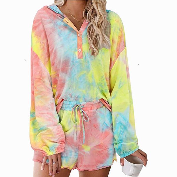 women's sweaters colorful sleepwear 2 pieces sets women autumn winter tie dye print hooded female home suit fashion nightwear shorts ou, White;black
women's sweaters colorful sleepwear 2 pieces sets women autumn winter tie dye print hooded female home suit fashion nightwear shorts ou, White;black
