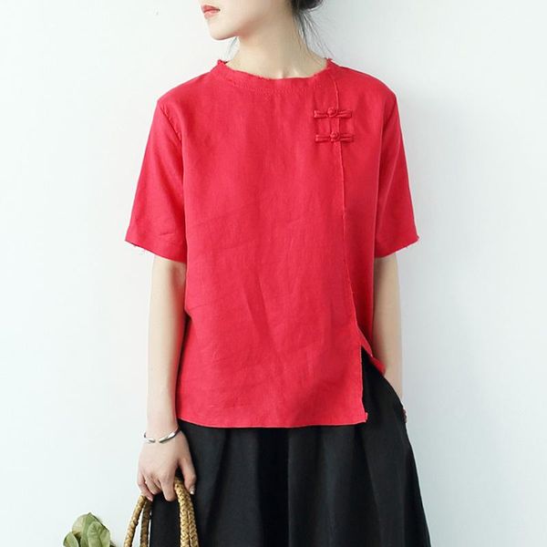 women's blouses & shirts women retro solid color linen handmade button blouse female 2021 vintage shirt ladies summer, White
women's blouses & shirts women retro solid color linen handmade button blouse female 2021 vintage shirt ladies summer, White