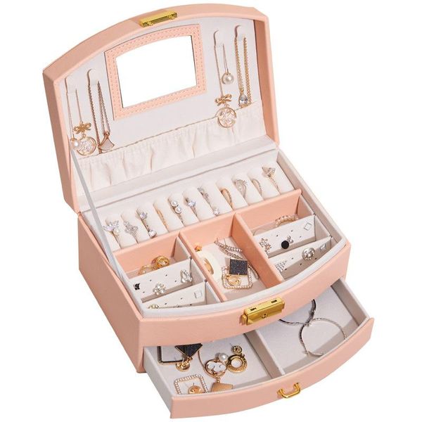 jewelry pouches, bags light luxury box multi-layer large-capacity with lock earring drawer storage, Pink;blue
jewelry pouches, bags light luxury box multi-layer large-capacity with lock earring drawer storage, Pink;blue