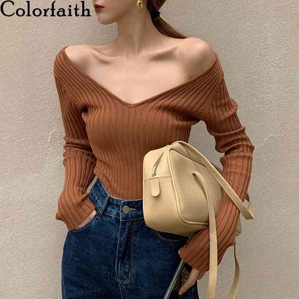 colorfaith new autumn winter women's sweaters pullover v-neck off shoulder knitted bottoming solid slim lady sw772 210413, White;black
colorfaith new autumn winter women's sweaters pullover v-neck off shoulder knitted bottoming solid slim lady sw772 210413, White;black