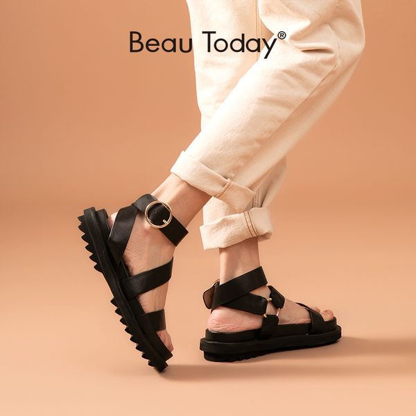 beautoday sandals women sheepskin genuine leather ankle strap metal ring buckle lady summer platform shoes handmade 38123 k810, Black
beautoday sandals women sheepskin genuine leather ankle strap metal ring buckle lady summer platform shoes handmade 38123 k810, Black