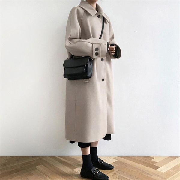 women's trench coats long casual loose office ladies solid wool jacket autumn winter women coat single-breasted outerwear female, Tan;black
women's trench coats long casual loose office ladies solid wool jacket autumn winter women coat single-breasted outerwear female, Tan;black