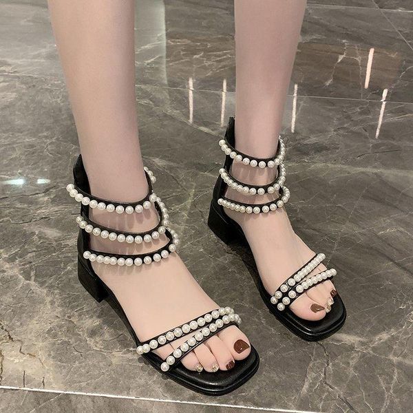 sandals rimocy pearl straps gladiator sandalias mujer summer vogue square heels women string bead party dress shoes woman, Black
sandals rimocy pearl straps gladiator sandalias mujer summer vogue square heels women string bead party dress shoes woman, Black
