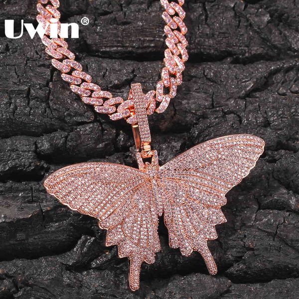 uwin hiphop gold butterfly pendant necklaces cuban link chain for women iced out aaa cubic zircon fashion jewelry x0509, Black
uwin hiphop gold butterfly pendant necklaces cuban link chain for women iced out aaa cubic zircon fashion jewelry x0509, Black