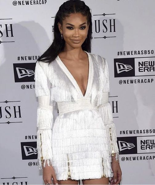 casual dresses bandage long sleeves white black red tassels zipper v neck bodycon elegant celebrity night club party cq9u, Black;gray
casual dresses bandage long sleeves white black red tassels zipper v neck bodycon elegant celebrity night club party cq9u, Black;gray