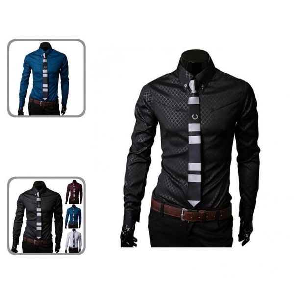 men's casual shirts stylish autumn shirt all match anti-iron spring men, White;black