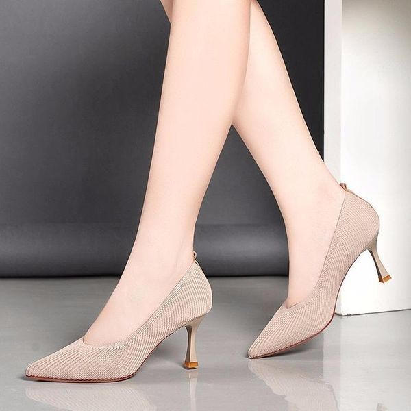 dress shoes comfort pointed toe pumps spring summer women high heels slip on female casual solid knitting ladies, Black
dress shoes comfort pointed toe pumps spring summer women high heels slip on female casual solid knitting ladies, Black
