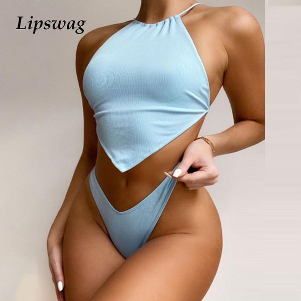 one-piece suits halter solid color two-piece bikini swimsuit 2021 summer ribbed wrap sets push up women thong biquini bathing suit
one-piece suits halter solid color two-piece bikini swimsuit 2021 summer ribbed wrap sets push up women thong biquini bathing suit