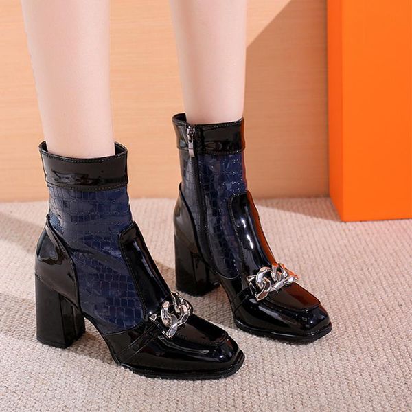 boots femme pumps ankle botas 2022 winter chain zip motorcycle fashion high heels party lady shoes chunky designer, Black
boots femme pumps ankle botas 2022 winter chain zip motorcycle fashion high heels party lady shoes chunky designer, Black