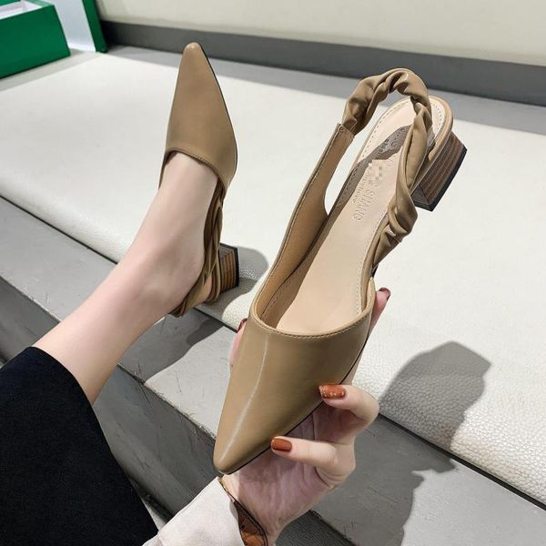 women sandal 2021 summer slip-on sandals ladies pointed toe shallow leather thick heeled women's shoes sandalias mujer, Black
women sandal 2021 summer slip-on sandals ladies pointed toe shallow leather thick heeled women's shoes sandalias mujer, Black