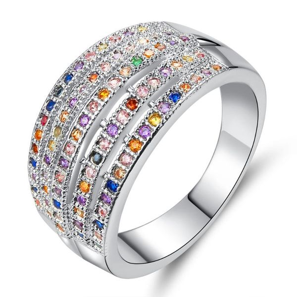 cluster rings european fashion five rows colorful zircon for women exaggeration wedding band finger banquet party jewelry bague, Golden;silver
cluster rings european fashion five rows colorful zircon for women exaggeration wedding band finger banquet party jewelry bague, Golden;silver