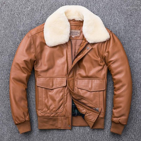 men's leather & faux men jacket brand winter jacket,motor g1 style coat,mens military sheepskin jacket.flight bomber, Black
men's leather & faux men jacket brand winter jacket,motor g1 style coat,mens military sheepskin jacket.flight bomber, Black