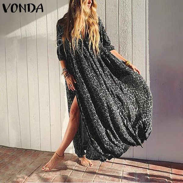 casual dresses vonda women dress v neck leopard printed maxi long female high split hem evening party vestidos plus size robe 5xl xvof, Black;gray
casual dresses vonda women dress v neck leopard printed maxi long female high split hem evening party vestidos plus size robe 5xl xvof, Black;gray