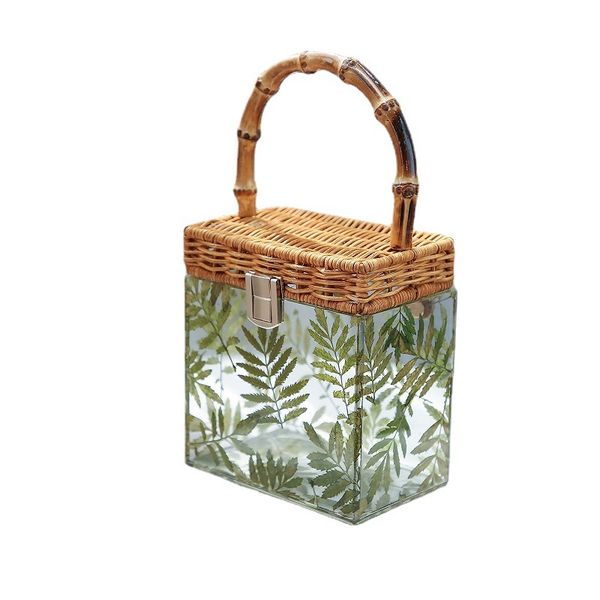 fashion tote bag bamboo leaf handbag retro transparent box handbags acrylic women bags wholesales beauty purse
fashion tote bag bamboo leaf handbag retro transparent box handbags acrylic women bags wholesales beauty purse